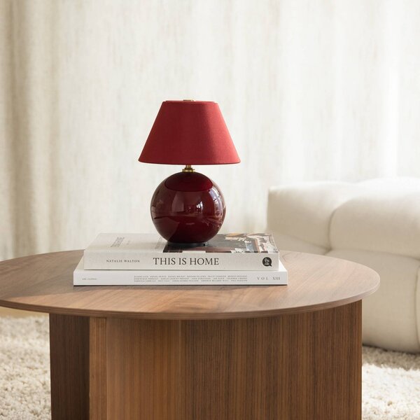 Globen Lighting – akumulátorová stolová lampa IRIS, červená, výška 23 cm, G4, Červená, Obývacia izba / jedáleň, Textil / látka / hodváb, Škandinávsky, Stojacie svietidlo