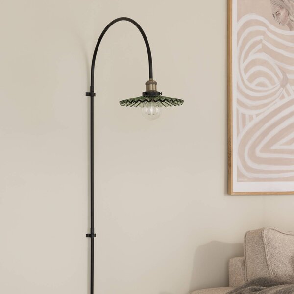 Globen Lighting nástenné svetlo COBBLER, zelená, výška 150 cm, sklo, Čierna, Obývacia izba / jedáleň, Sklo, Dizajn, Nástenné svietidlo