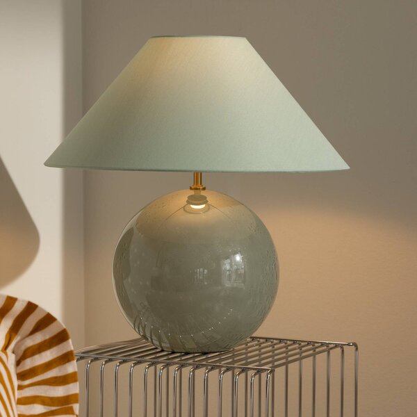 Globen Lighting stolová lampa IRIS, zelená, výška 45 cm, Zelená, Obývacia izba / jedáleň, Textil / látka / hodváb, Škandinávsky, Stojacie svietidlo