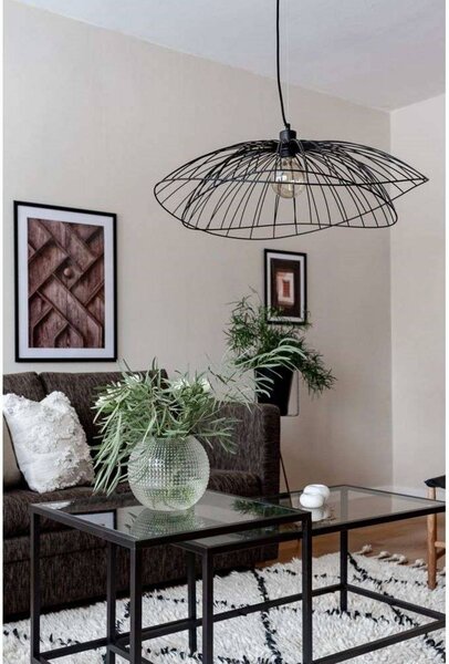 Globen Lighting závesné svietidlo RAY, čierne, Ø 70 cm, Čierna, Obývacia izba / jedáleň, kov, Moderný, Závesné svietidlo