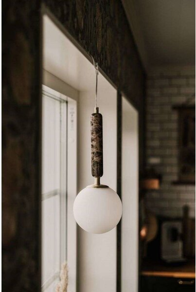 Globen Lighting závesné svietidlo Torrano, hnědá, Ø 15 cm, Hnedá / hrdzavá, Obývacia izba / jedáleň, Kameň, Dizajn, Závesné svietidlo
