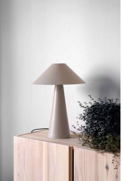 Globen Lighting stolová lampa Cannes, béžová, výška 40 cm, Krémová / jantárovo žltá, Obývacia izba / jedáleň, kov, Škandinávsky, Stojacie svietidlo