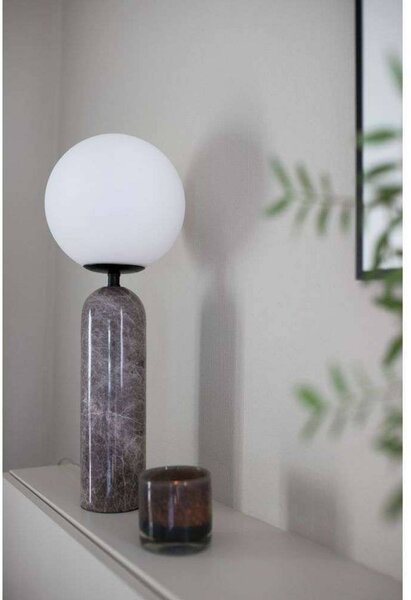 Globen Lighting stolová lampa Torrano, sivá, výška 53 cm, Hliník / sivá / zinok, Obývacia izba / jedáleň, Kameň, Dizajn, Stojacie svietidlo