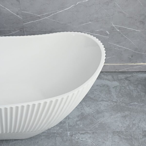 Rea Atena, voľne stojaca vaňa 1700x730x710 mm, biela, biely click-clack, REA-W0127