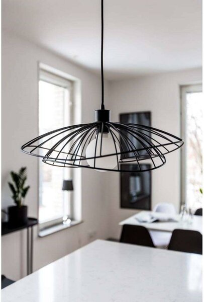 Globen Lighting závesné svietidlo RAY, čierne, Ø 45 cm, Čierna, Obývacia izba / jedáleň, kov, Moderný, Závesné svietidlo