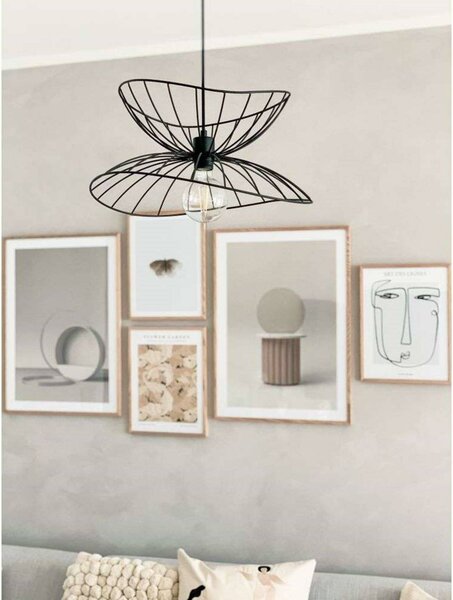 Globen Lighting závesné svietidlo RAY, čierne, Ø 45 cm, Čierna, Obývacia izba / jedáleň, kov, Moderný, Závesné svietidlo
