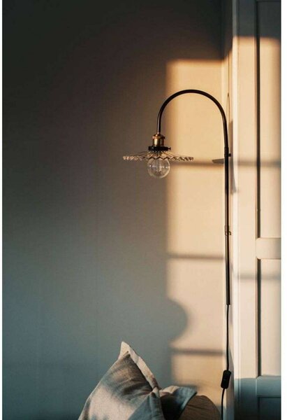 Globen Lighting nástenné svetlo COBBLER, číre, výška 75 cm, Jasné / priehľadné, Obývacia izba / jedáleň, Sklo, Vintage, Nástenné svietidlo