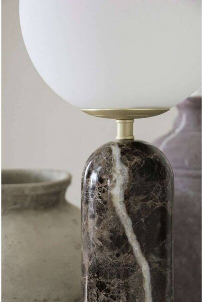 Globen Lighting stolová lampa Torrano, hnedá, výška 53 cm, Hnedá / hrdzavá, Obývacia izba / jedáleň, Kameň, Dizajn, Stojacie svietidlo