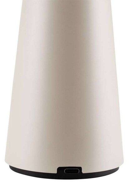 Globen Lighting Akumulátorová stolová lampa Cannes, béžová, 26 cm IP44, Krémová / jantárovo žltá, Obývacia izba / jedáleň, Plast, Škandinávsky, Stojacie svietidlo