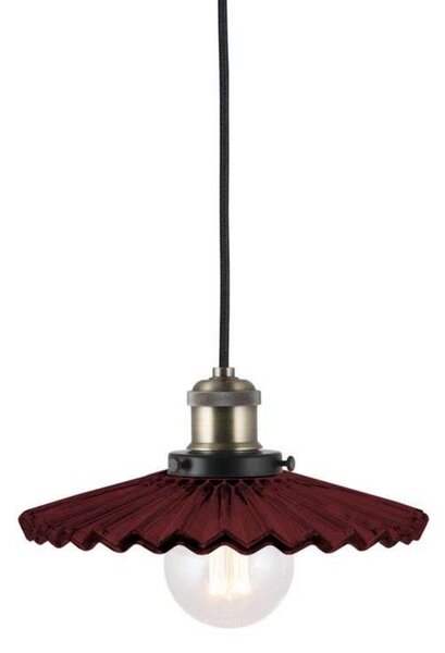 Globen Lighting závesné svietidlo COBBLER, tmavočervené, Ø 25 cm, Červená, Obývacia izba / jedáleň, Sklo, Vintage, Závesné svietidlo