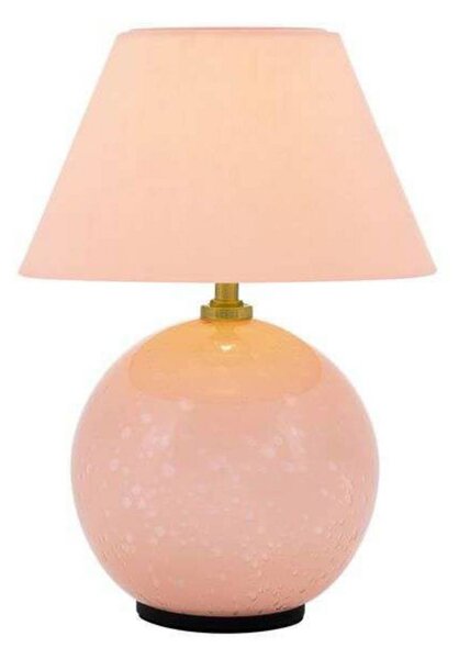 Globen Lighting Akumulátorová stolová lampa IRIS, ružová, výška 23 cm, Fialová / ružová, Obývacia izba / jedáleň, Textil / látka / hodváb, Vintage, Stojacie svietidlo
