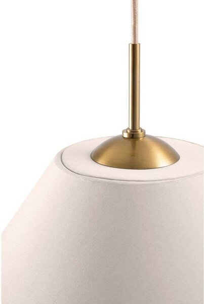 Globen Lighting závesné svietidlo IRIS, krémová, Ø 50 cm, Krémová / jantárovo žltá, Obývacia izba / jedáleň, Textil / látka / hodváb, Vintage, Závesné svietidlo