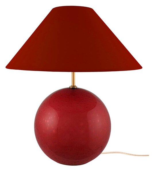 Globen Lighting stolová lampa IRIS, tmavočervená, výška 39 cm, Červená, Obývacia izba / jedáleň, Textil / látka / hodváb, Vintage, Stojacie svietidlo