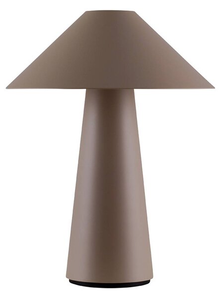 Globen Lighting Akumulátorová stolová lampa Cannes, hnedá, 26 cm, IP44, Hnedá / hrdzavá, Obývacia izba / jedáleň, Plast, Škandinávsky, Stojacie svietidlo