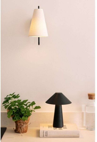 Globen Lighting Akumulátorová stolová lampa Cannes, čierna 26 cm IP44, Čierna, Obývacia izba / jedáleň, Plast, Škandinávsky, Stojacie svietidlo