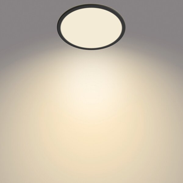 Stropné Lampa Philips, Superslim, stmievateľné, Čierna, Kúpeľňa, Kov