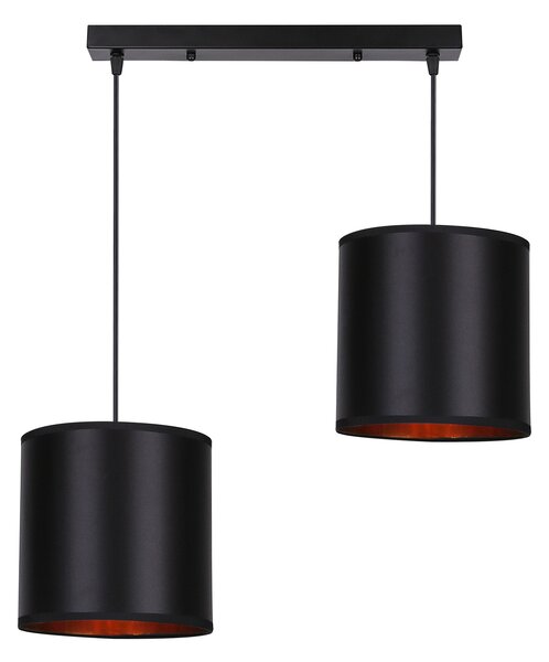 Čierno-medený závesný luster Candida pre žiarovku 2x E27 – LED lustre a svietidlá > Kolekcie svietidiel > Kolekcia svietidiel CANDIDA