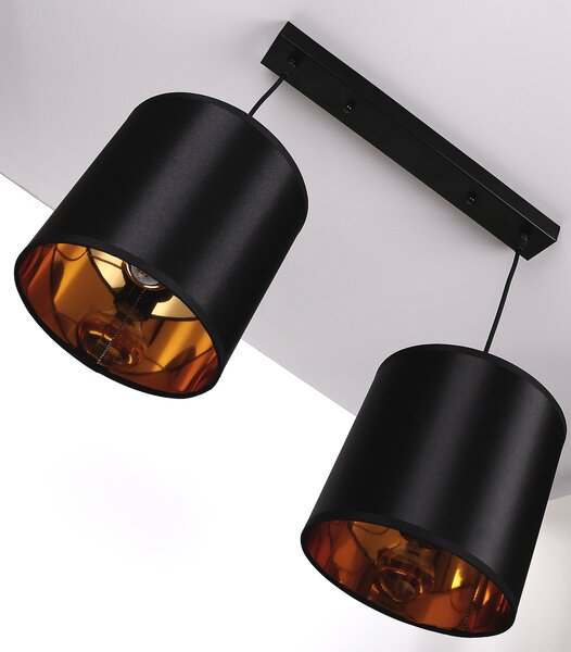 Čierno-medený závesný luster Candida pre žiarovku 2x E27 – LED lustre a svietidlá > Kolekcie svietidiel > Kolekcia svietidiel CANDIDA