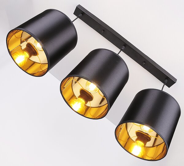 Čierno-medený závesný luster Candida pre žiarovku 3x E27 – LED lustre a svietidlá > Kolekcie svietidiel > Kolekcia svietidiel CANDIDA
