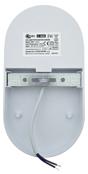 LED vonkajšie nástenné svietidlo s pohybovým senzorom LED/18W/230V IP44 biele