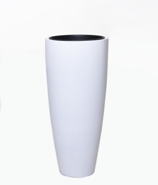 Kvetináč CITY, sklolaminát, výška 80 cm, biely mat