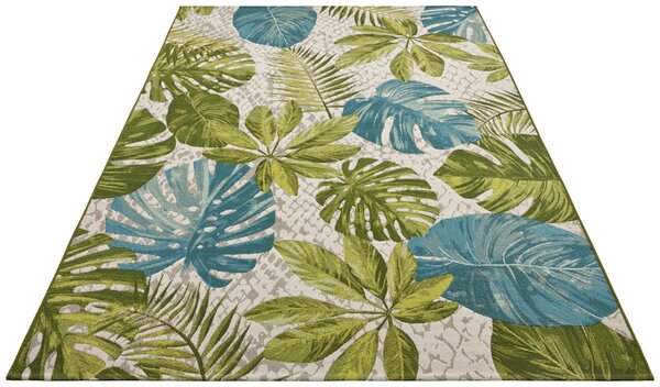 Hanse Home Kusový koberec Flair 105617 Tropical Leaves Turqouise Green – na von aj na doma - 120x180 cm