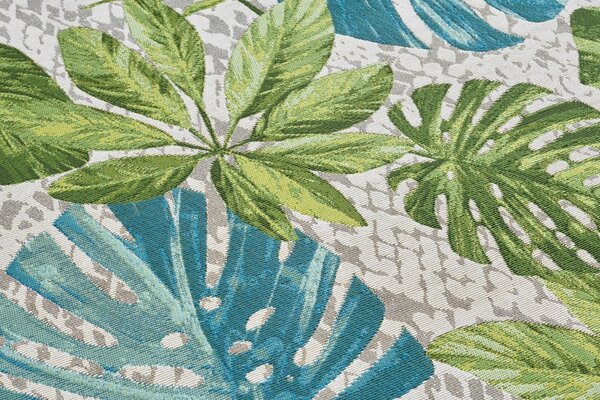 Hanse Home Kusový koberec Flair 105617 Tropical Leaves Turqouise Green – na von aj na doma - 120x180 cm