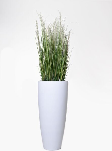 Kvetináč CITY, sklolaminát, výška 80 cm, biely mat