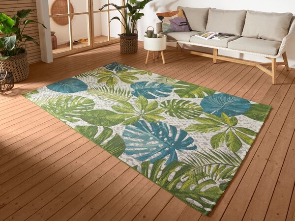 Hanse Home Kusový koberec Flair 105617 Tropical Leaves Turqouise Green – na von aj na doma - 120x180 cm