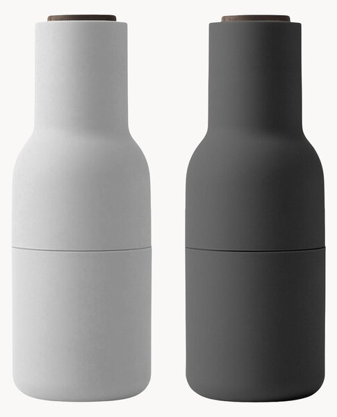 Mlynčeky na soľ a korenie Bottle Grinder's viečkami z orechového dreva, 2 ks