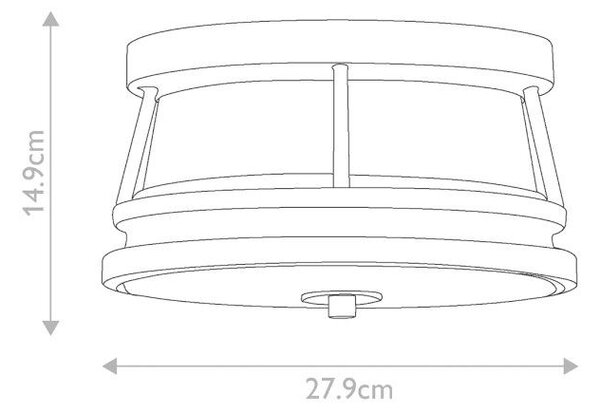 VONKAJŠIE STROPNÉ SVIETIDLO, 27.9/14.9 cm Elstead Lighting - Interiérové svietidlá