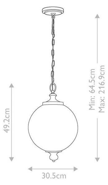 ZÁVESNÉ SVIETIDLO, 30.5 /64.5 cm Elstead Lighting - Interiérové svietidlá
