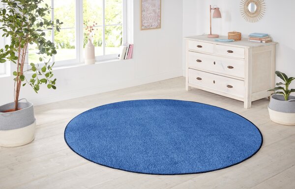 Hanse Home , Kusový koberec Nasty 101153 Blau kruh, 200x200 (priemer) kruh, modrá, chodba / predsieň