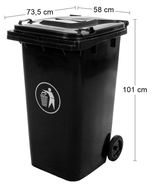 Popolnica Mulltonne 240 L - čierna