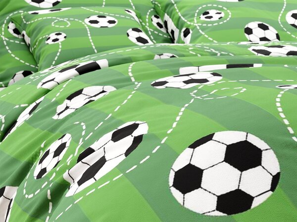Polybavlnené obliečky FOOTBALL TIME POLY zelené Rozmer obliečky: 70 x 90 cm | 140 x 220 cm