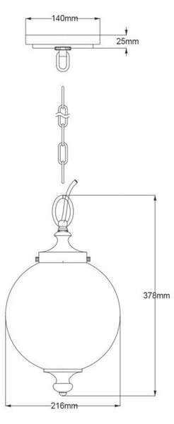 ZÁVESNÉ SVIETIDLO, 21.6/53 cm Elstead Lighting - Interiérové svietidlá