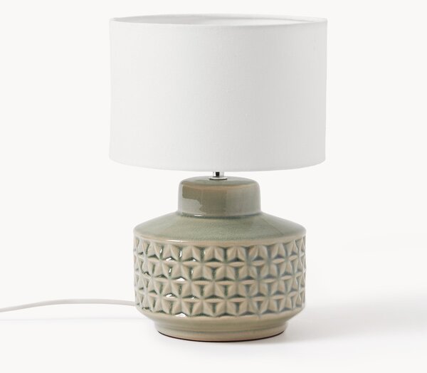 Klasická stolová lampa's ľanovým tienidlom Monica
