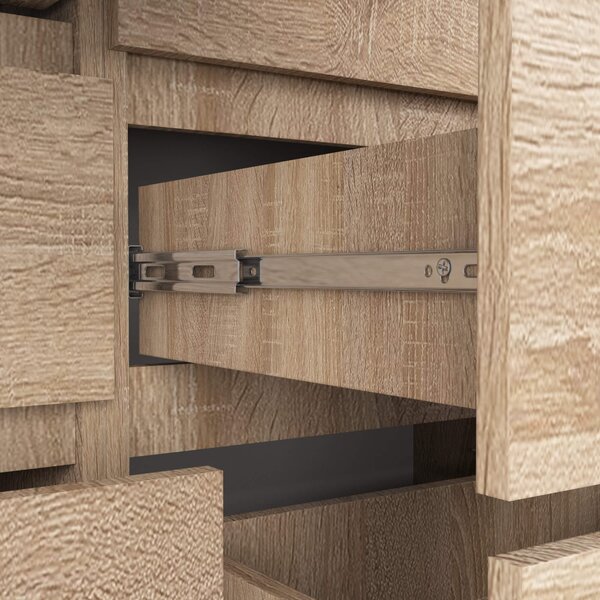 Ak furniture Komoda Kuba 120 cm 8 zásuviek dub sonoma