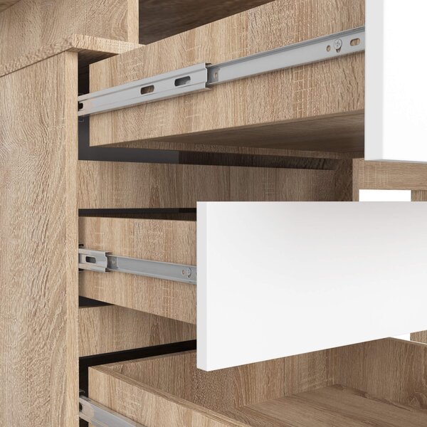 Ak furniture Volně stojící psací stůl CLP 135 cm dub sonoma/bílý