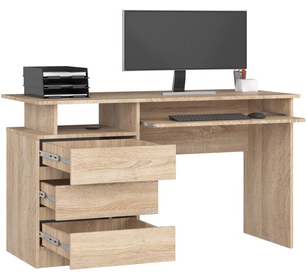 Ak furniture Volně stojící psací stůl CLP 135 cm dub sonoma