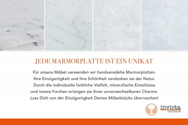 Konferenčný stolík Diamond 70cm mramor biela