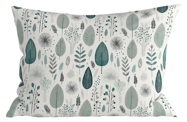 Polybavlnená obliečka na vankúš LEAFBIRD POLY 50x70 cm, bielo-zelený