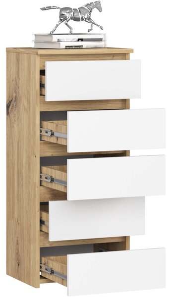 Ak furniture Komoda CL5 40 cm dub artisan/bílá