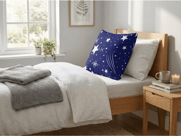 Polybavlnená obliečka na vankúš NIGHT SKY POLY 45x45 cm, modrá