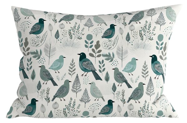 Polybavlnená obliečka na vankúš LEAFBIRD POLY 50x70 cm, bielo-zelený