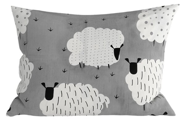 Polybavlnená obliečka na vankúš SHEEP POLY 50x70 cm, sivá