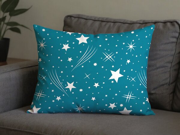 Polybavlnená obliečka na vankúš NIGHT SKY POLY 70x90 cm, tyrkysová