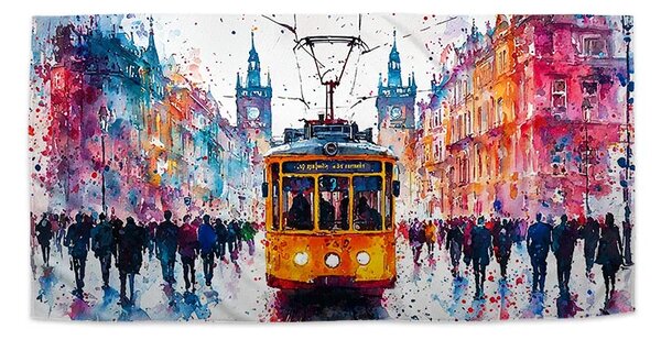 Sablio Uterák Žltá električka Paint - 30x50 cm