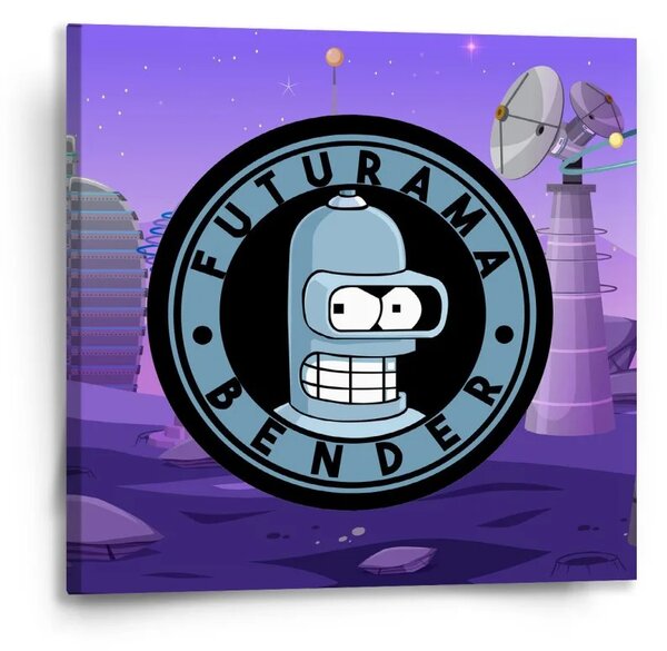 Sablio Obraz Futurama Bender Planéta s vysielačmi - 50x50 cm