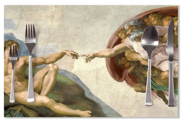 Sablio Prestieranie Stvorenie Adama - Michelangelo Buonarroti: 40x30cm